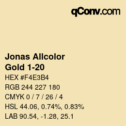 カラーコード: Jonas Allcolor - Gold 1-20 | qconv.com