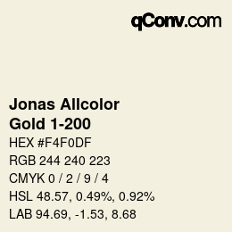 Code couleur: Jonas Allcolor - Gold 1-200 | qconv.com