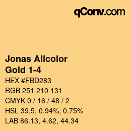 Código de color: Jonas Allcolor - Gold 1-4 | qconv.com