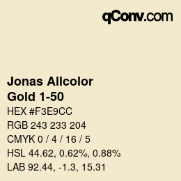 カラーコード: Jonas Allcolor - Gold 1-50 | qconv.com