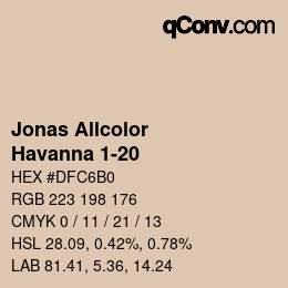 カラーコード: Jonas Allcolor - Havanna 1-20 | qconv.com