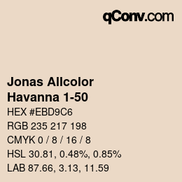 カラーコード: Jonas Allcolor - Havanna 1-50 | qconv.com