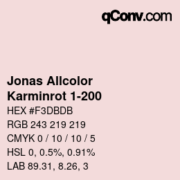 Código de color: Jonas Allcolor - Karminrot 1-200 | qconv.com