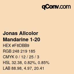 Código de color: Jonas Allcolor - Mandarine 1-20 | qconv.com