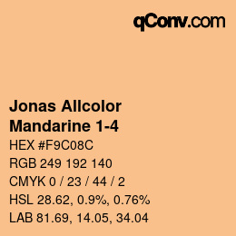 カラーコード: Jonas Allcolor - Mandarine 1-4 | qconv.com