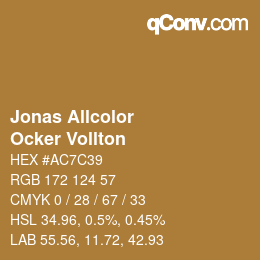 カラーコード: Jonas Allcolor - Ocker Vollton | qconv.com