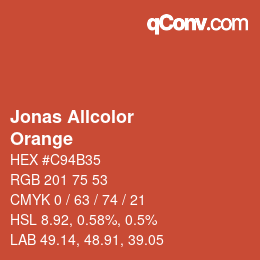 カラーコード: Jonas Allcolor - Orange | qconv.com