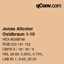 カラーコード: Jonas Allcolor - Oxidbraun 1-10 | qconv.com