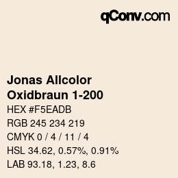 カラーコード: Jonas Allcolor - Oxidbraun 1-200 | qconv.com