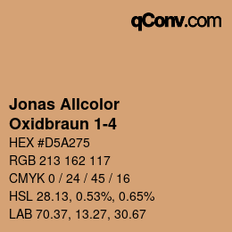 Código de color: Jonas Allcolor - Oxidbraun 1-4 | qconv.com