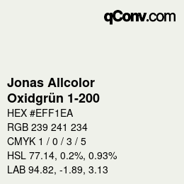 Código de color: Jonas Allcolor - Oxidgrün 1-200 | qconv.com