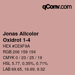 Código de color: Jonas Allcolor - Oxidrot 1-4 | qconv.com