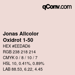 カラーコード: Jonas Allcolor - Oxidrot 1-50 | qconv.com