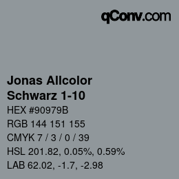 Código de color: Jonas Allcolor - Schwarz 1-10 | qconv.com