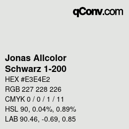 Color code: Jonas Allcolor - Schwarz 1-200 | qconv.com