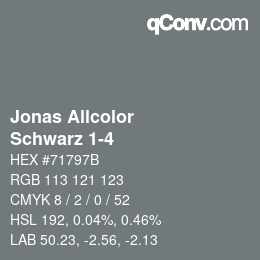 Código de color: Jonas Allcolor - Schwarz 1-4 | qconv.com