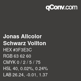 カラーコード: Jonas Allcolor - Schwarz Vollton | qconv.com