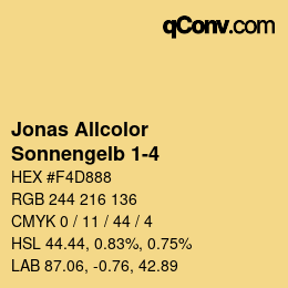 カラーコード: Jonas Allcolor - Sonnengelb 1-4 | qconv.com