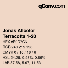 Código de color: Jonas Allcolor - Terracotta 1-20 | qconv.com