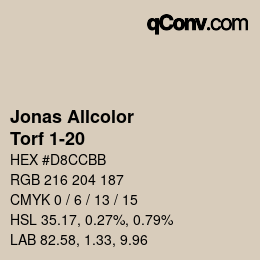 カラーコード: Jonas Allcolor - Torf 1-20 | qconv.com