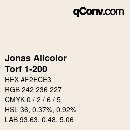 Code couleur: Jonas Allcolor - Torf 1-200 | qconv.com
