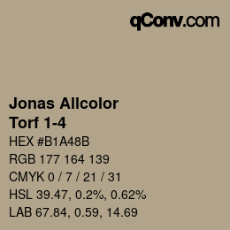 Código de color: Jonas Allcolor - Torf 1-4 | qconv.com