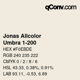 Código de color: Jonas Allcolor - Umbra 1-200 | qconv.com