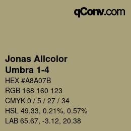 Código de color: Jonas Allcolor - Umbra 1-4 | qconv.com