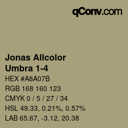 カラーコード: Jonas Allcolor - Umbra 1-4 | qconv.com