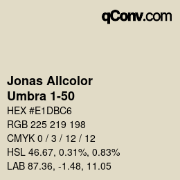 Farbcode: Jonas Allcolor - Umbra 1-50 | qconv.com