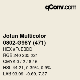 Code couleur: Jotun Multicolor - 0802-G98Y (471) | qconv.com