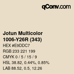 カラーコード: Jotun Multicolor - 1006-Y26R (343) | qconv.com