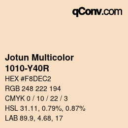 カラーコード: Jotun Multicolor - 1010-Y40R | qconv.com