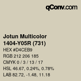 颜色代码: Jotun Multicolor - 1404-Y05R (731) | qconv.com