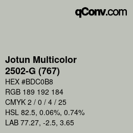 カラーコード: Jotun Multicolor - 2502-G (767) | qconv.com