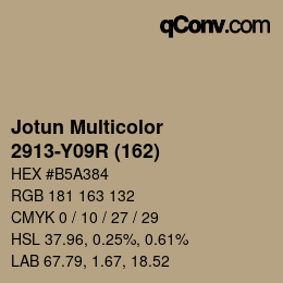 カラーコード: Jotun Multicolor - 2913-Y09R (162) | qconv.com