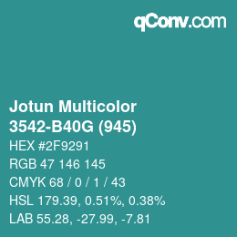 颜色代码: Jotun Multicolor - 3542-B40G (945) | qconv.com