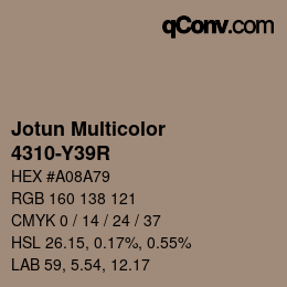 Color code: Jotun Multicolor - 4310-Y39R | qconv.com
