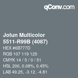 Color code: Jotun Multicolor - 5511-R99B (4087) | qconv.com