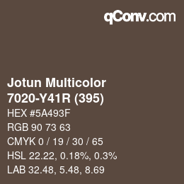 カラーコード: Jotun Multicolor - 7020-Y41R (395) | qconv.com