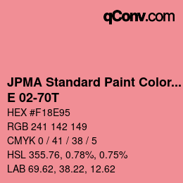 Código de color: JPMA Standard Paint Colors - E 02-70T | qconv.com