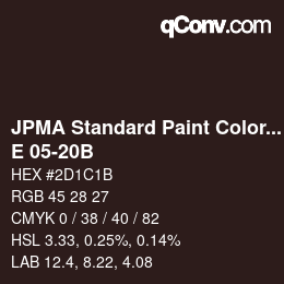 カラーコード: JPMA Standard Paint Colors - E 05-20B | qconv.com