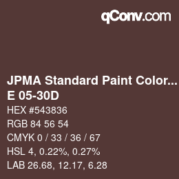 Código de color: JPMA Standard Paint Colors - E 05-30D | qconv.com