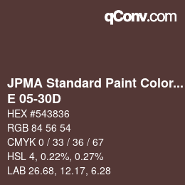 Code couleur: JPMA Standard Paint Colors - E 05-30D | qconv.com