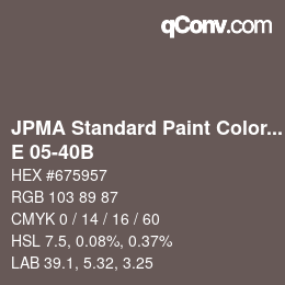 Code couleur: JPMA Standard Paint Colors - E 05-40B | qconv.com