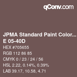 カラーコード: JPMA Standard Paint Colors - E 05-40D | qconv.com