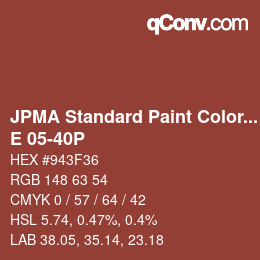 Código de color: JPMA Standard Paint Colors - E 05-40P | qconv.com