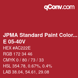 Color code: JPMA Standard Paint Colors - E 05-40V | qconv.com