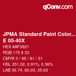 Color code: JPMA Standard Paint Colors - E 05-40X | qconv.com