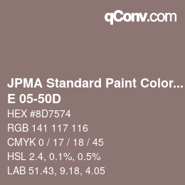 Farbcode: JPMA Standard Paint Colors - E 05-50D | qconv.com